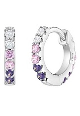 quality stunning silver cubic zirconia toddler huggie earrings